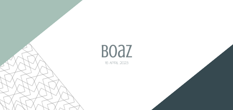 Langwerpig geometrisch geboortekaartje jongen met trendkleur