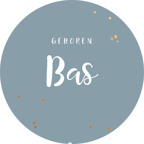 Sticker blauw met goud-look stipjes
