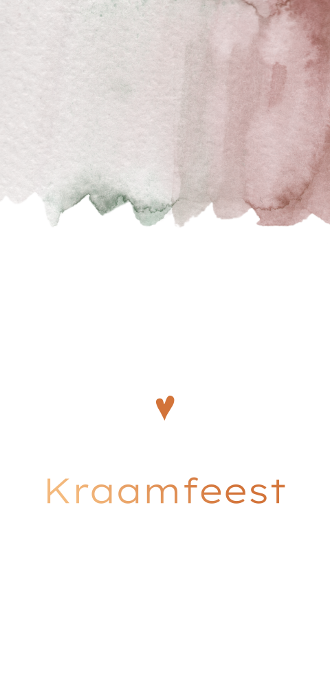 Moderne babyborrel uitnodiging met watercolor in nude kleur