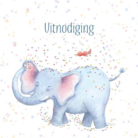 Uitnodiging voor een verjaardag kind met olifant