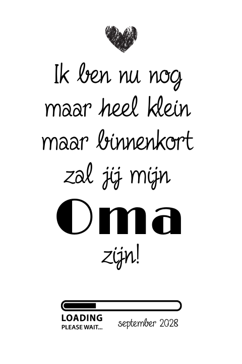 Zwangerschaps aankondiging binnenkort je wordt oma