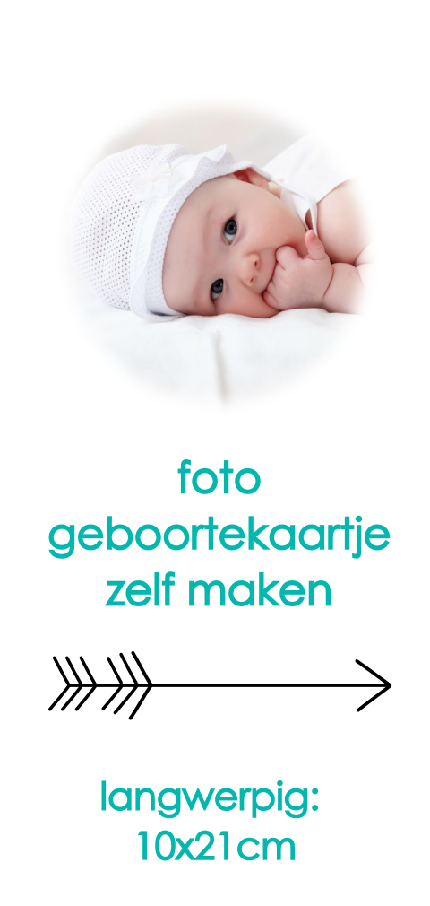 Enkel langwerpig foto geboortekaartje