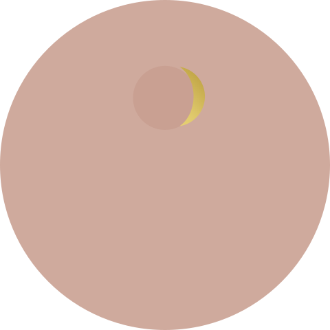 Roze sluitsticker met gouden maan