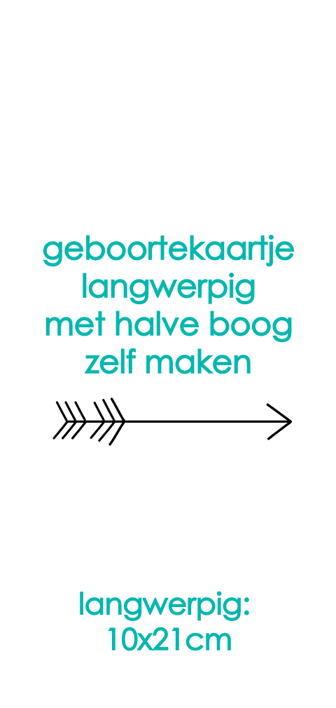 Langwerpig geboortekaartje halve boog