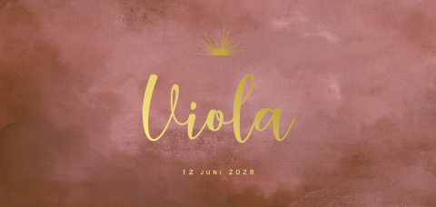 Geboortekaartje hip velvet foliedruk en zon