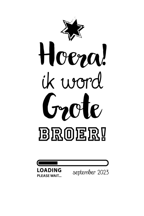 Zwangerschapsaankondiging ik word grote broer