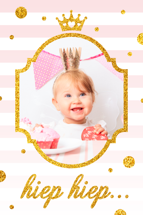 Lieve uitnodiging voor prinses met goud