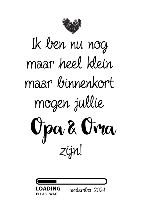Zwangerschapsaankondiging opa en oma