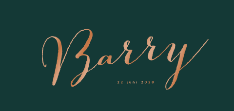 Minimalistisch geboortekaartje jongen met hoogglans lak