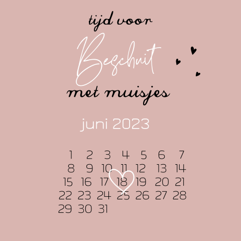 Aankondiging zwangerschap met kalender