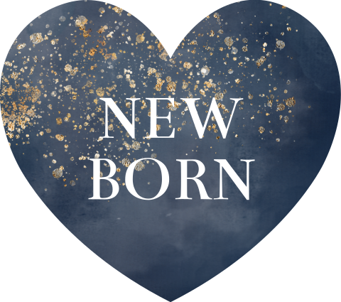 Sluitsticker donkerblauw met goudlook spetters