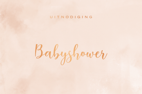 Hippe uitnodiging roze watercolor babyshower meisje