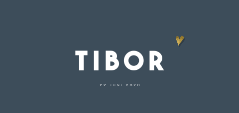 Minimalistisch blauw geboortekaartje jongen