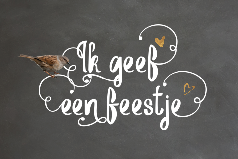 Uitnodiging kinderfeestje meisje modern en hip met krijbord