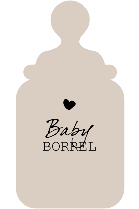 Uitnodiging babyborrel in de vorm van een flesje