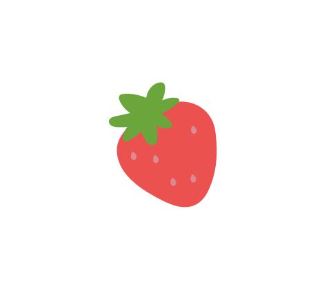 Sluitsticker in de vorm van een hartje met een aardbei