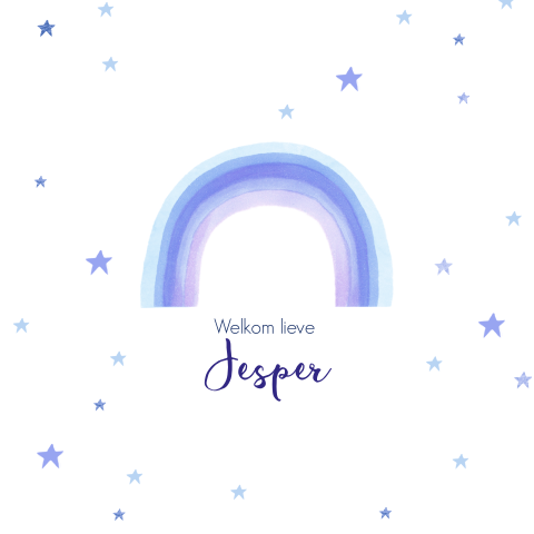 Geboortekaartje regenboog jongen