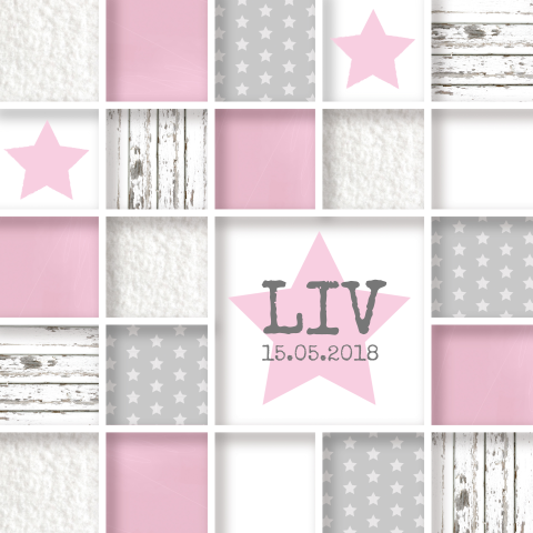 Hip kaartje met verschillende vakjes