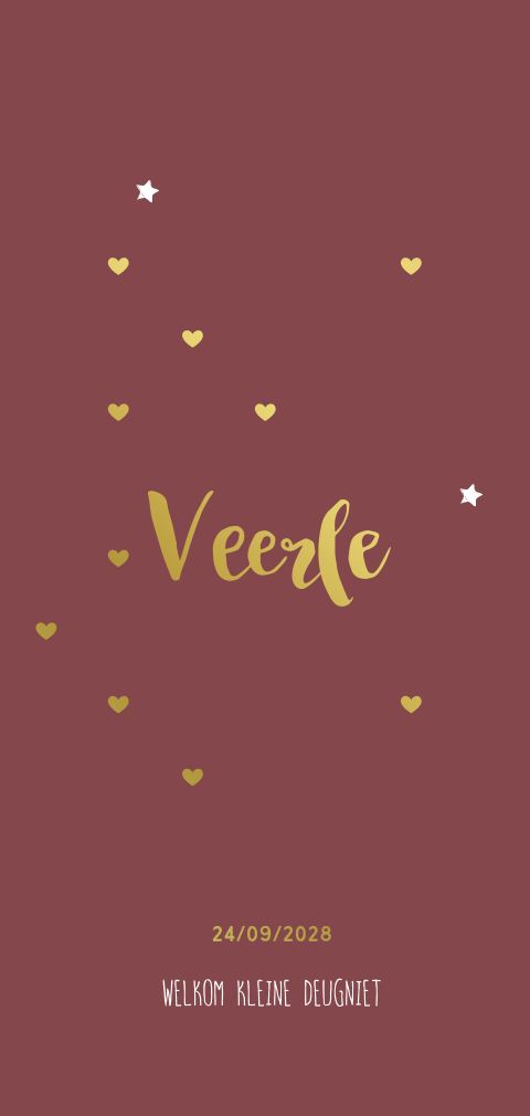 Lief terra babykaartje meisje met hartjes