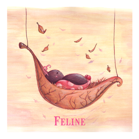 Geboortekaartje meisje lieveheersbeestje slapend in blad