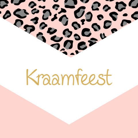 Kraamfeest kaartje tijgerprint