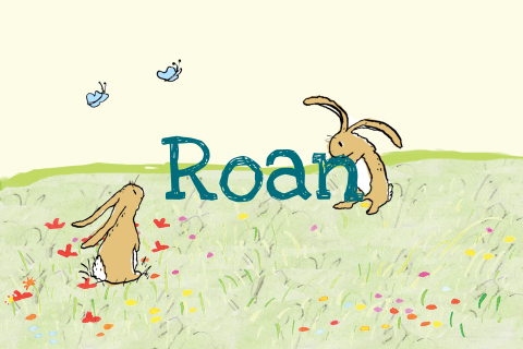 Geboortekaartje jongen, konijntjes rond babynaam