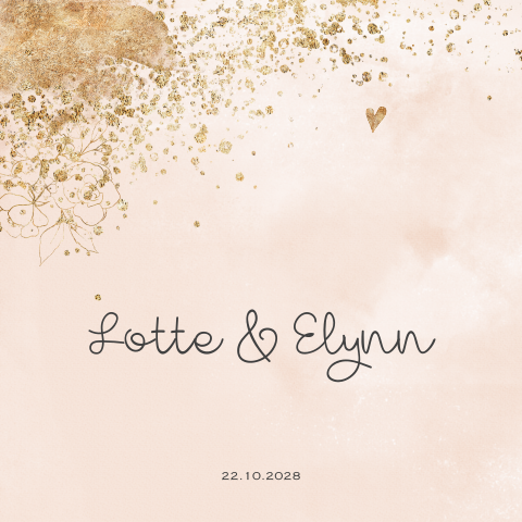 Lief roze aquarel geboortekaartje tweeling zusjes