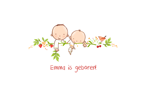Geboortekaartje getekend 2e kindje een meisje