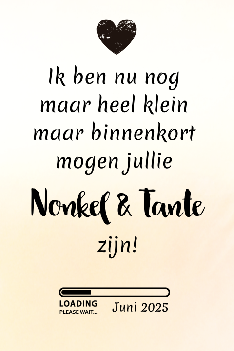 Zwangerschaps aankondiging nonkel en tante