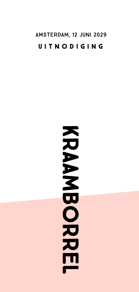 Kraamborrel feest uitnodiging modern roze vlakken