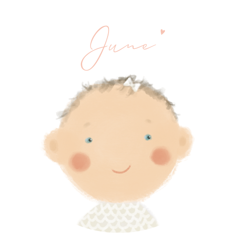 Geboortekaartje ronde vorm meisjes baby