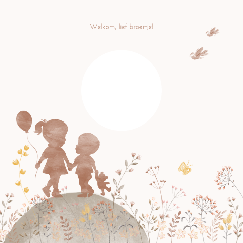 Een tof geboortekaartje voor een tweede kindje met doorkijkje