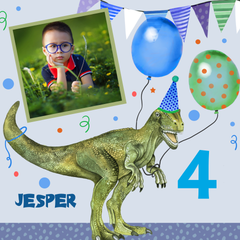 Uitnodiging dinosaurus kinderfeestje