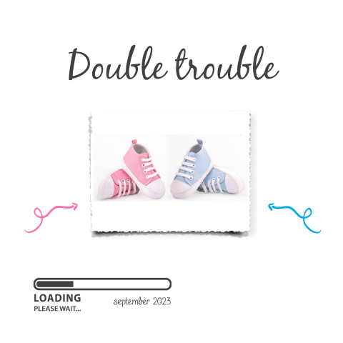 Aankondiging zwangerschap van een tweeling double trouble