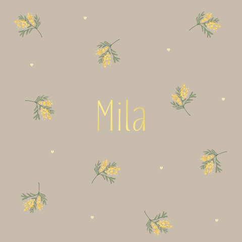 Geboortekaartje meisje mimosa