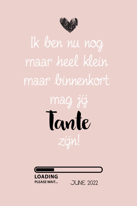 Zwangerschapsaankondiging tante
