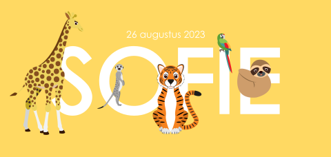 Jungle-dieren-geboortekaartje-voor-meisje