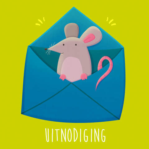 Uitnodiging muis kinderfeestje jongen