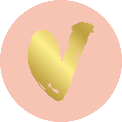 Roze sticker met hartje in foliedruk
