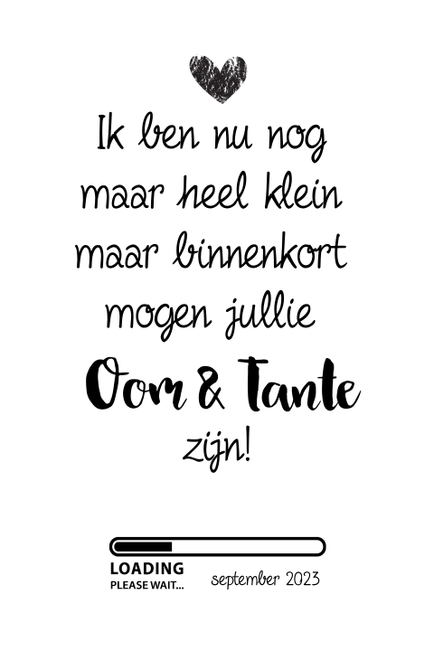 Zwangerschapsaankondiging oom en tante