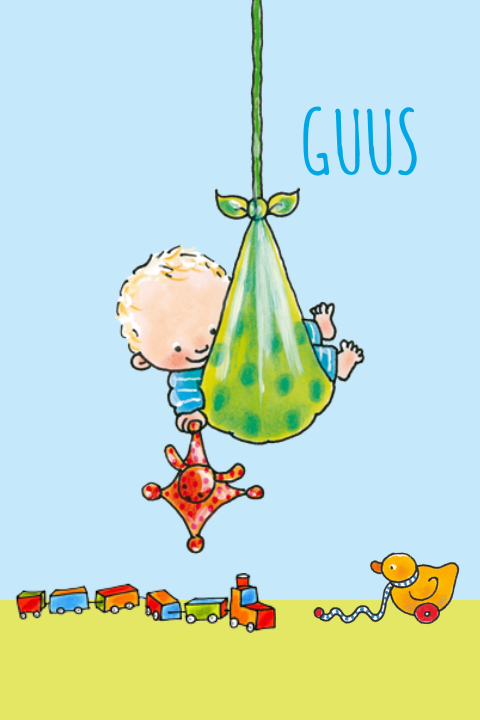 Kleurrijk geboortekaartje met baby