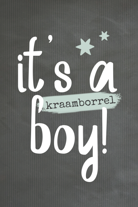 Kraamborrel uitnodiging krijtbord achtergrond