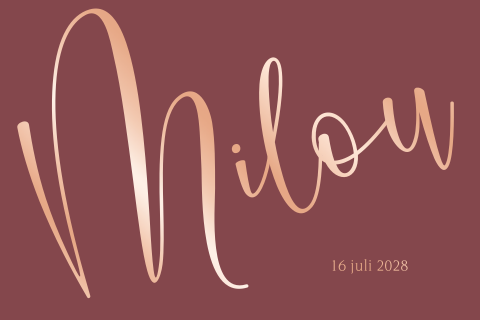 Minimalistisch modern geboortekaartje meisje