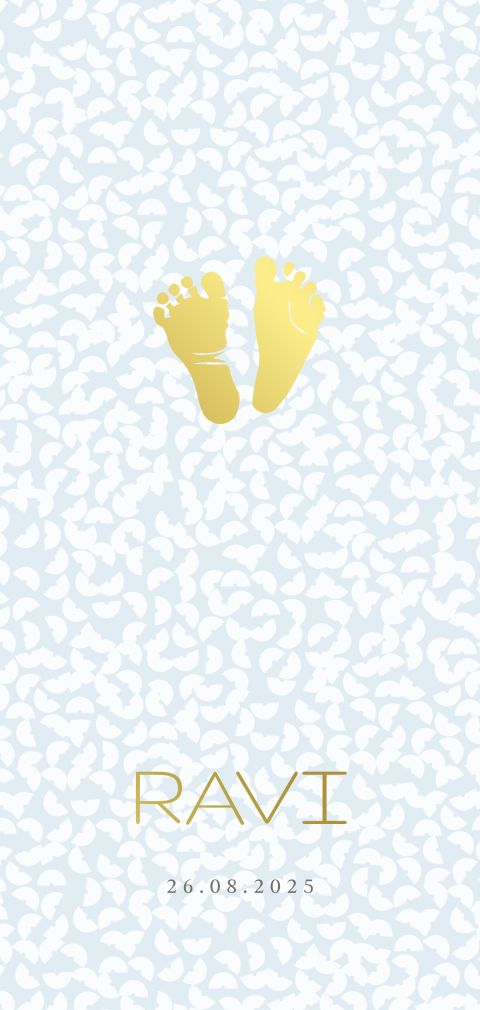 Geboortekaartje voor een jongen met baby voeten