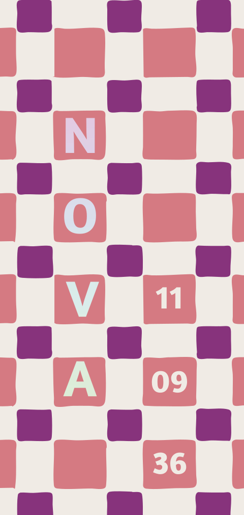 Modern geboortekaartje voor een meisje met colorblock patroon