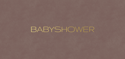 Uitnodiging babyshower minimalistisch velvet look