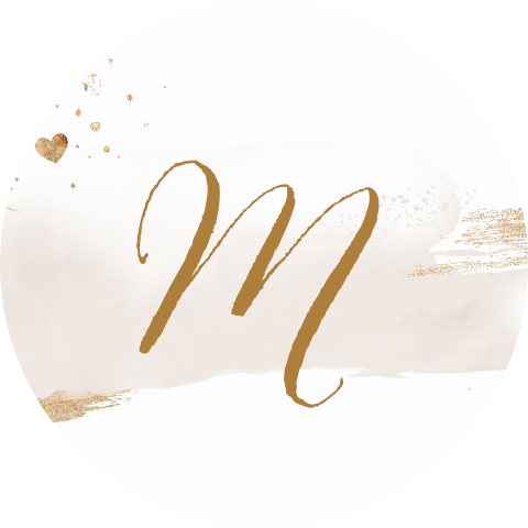 Sluitzegel met beige watercolor en goud kleur