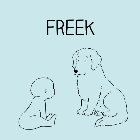 Lief geboortekaartje voor een jongen met golden retriever