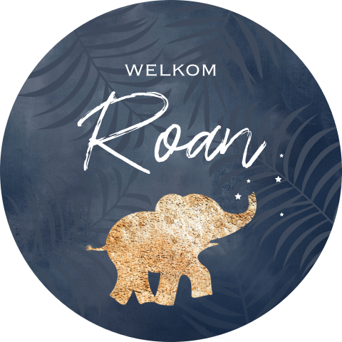 Raamsticker goudlook olifant jungle bladeren