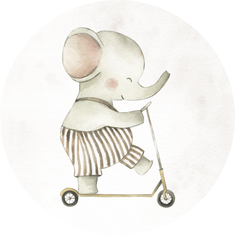 Olifantje op een step in beige